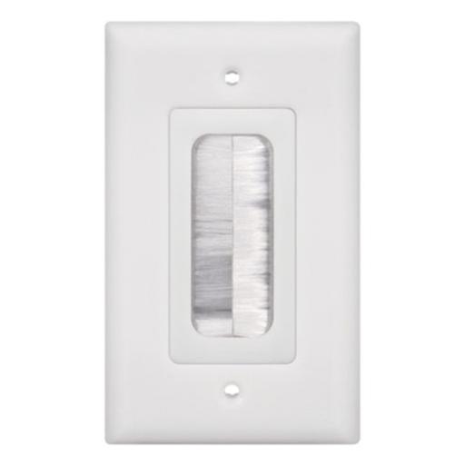 [LINKEDPROBYEPCOM_LP-FP-BRUSH] LINKEDPRO BY EPCOM Placa de Pared Pasa cable, Tipo Cepillo, de 1 Puerto, Con Cerdas Antipolvo, Color Blanco