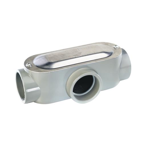 RAWELT Caja oval roscada tipo T de 1 1/4" (31.8 mm) incluye tapa y tornillos.