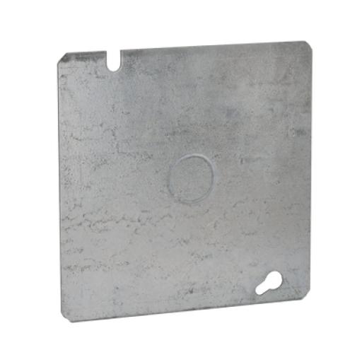 Raco Tapa Cuadrada Plana de  Acero Galvanizado con Entrada de 1/2"  para Caja de 4 11/16".