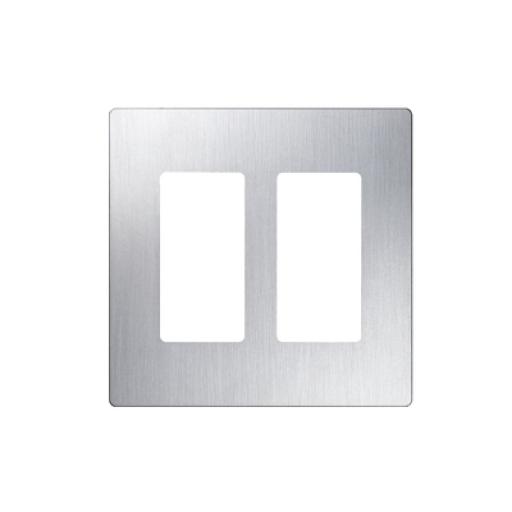 Lutron Placa de pared 2 espacios, diseño tipo metálico, para atenuador (dimmer), apagador ó control remoto inalámbrico LUTRON.