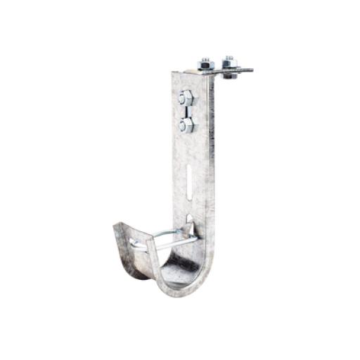 CHAROFIL Soporte (Gancho) tipo J-Hook, hasta 14 cables Cat6, ideal para soportar cableado en los espacios de manipulación al aire, Para instalación en interior