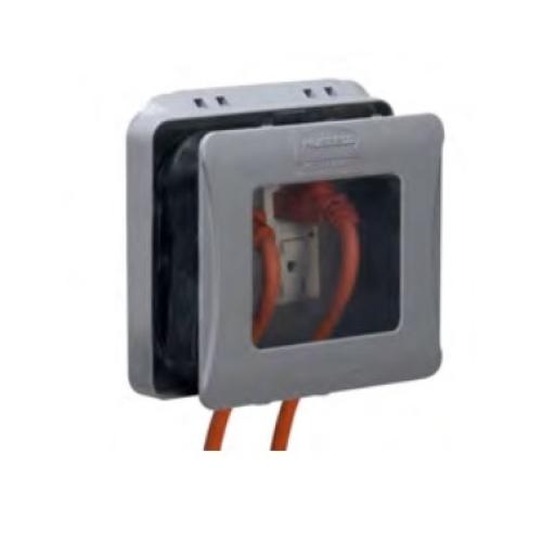 [HUBBELL_HUB-ML-2500G] Hubbell Cubierta Impermeable/ 2 Unidades/ Vertical/ Servicio Pesado/ Expandible/ Color Gris.