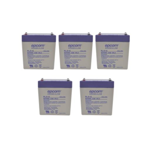 Epcom Paquete de 5 Baterías PL-5-12, Ahorre $ con este KIT 