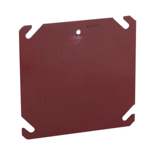 Raco Tapa Cuadrada Para Caja Galvanizada de 4" / Color Rojo.