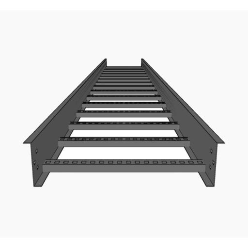CHAROFIL Escalera de Aluminio Portacables / Perfil Z / Peralte 3 1/4" /Paso 9" / Ancho 12" / 3.66 metros / Capacidad Máx. 274 Cables / Incluye Cople Union y Tornillería