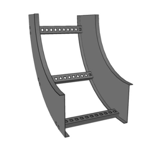 CHAROFIL Curva Vertical Interior de Aluminio de 90° Perfil Z / Peralte 3 1/4" / Ancho 12" / Radio 8" / Incluye Tornillería 