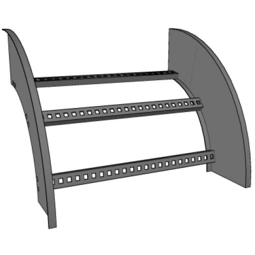 CHAROFIL Curva Vertical Exterior de Aluminio de 90° Perfil Z / Peralte 3 1/4" / Ancho 12" / Radio 8" / Incluye Tornillería 