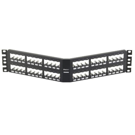 Panduit Panel de Parcheo Modular Mini-Com (Sin Conectores), Angulado, Totalmente Blindado, de 48 puertos, 2UR