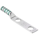 Panduit Conector de Compresión de Cobre con 2 Orificios 3/8" para Cable 2 AWG,  1" de espacio entre Orificios. Paquete de 25 Piezas