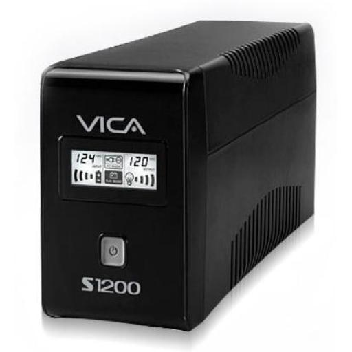 Vica NOBREAK CON REGULADOR 1200VA 600W 6 TOMAS.60 MIN RESPALDO .