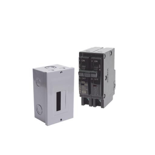 CHINT Kit Centro de Carga para sobreponer con 1 Interruptor Térmico de 2 Polos, 30Amp 120/240Vca 10kA.