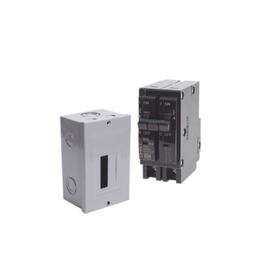 CHINT Kit Centro de Carga para sobreponer con 1 Interruptor Térmico de 2 Polos, 20Amp 120/240Vca 10kA.