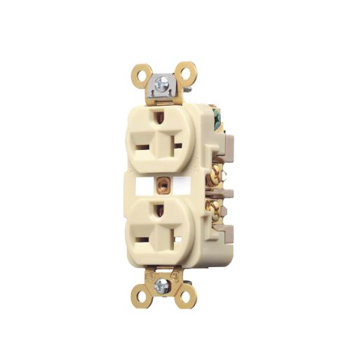 [HUBBELL_HUB-HBL-5462I] Hubbell Contacto Dúplex 20 A 250 V / 2 Polos 3 Hilos / Nema 6-20R / Grado Industrial /Color Marfil.