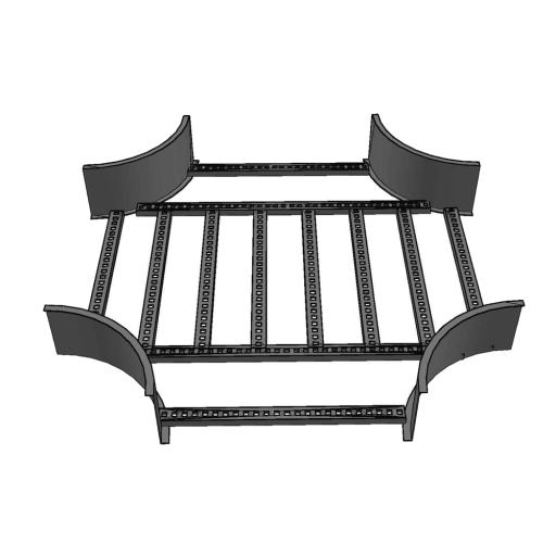 CHAROFIL Derivación "X" Horizontal de Aluminio Perfil Z / Peralte 3 1/4" / Ancho 6"/ Radio 8" / Incluye Tornillería