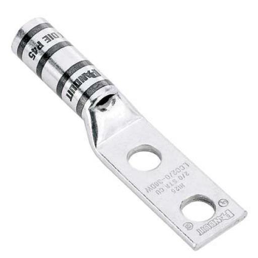 [PANDUIT_LCC6-12W-L] Panduit Terminal de Compresión Pan-Lug™ de Barril Largo, de Dos Orificios de 1/2", para Cable 6 AWG, Espacio entre Orificios de 1.75".