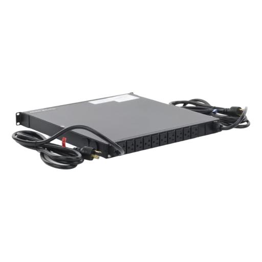 HOFFMAN PDU Monitoreable de Transferencia Automática ATS (Fuente Redundante), Con 10 Salidas 5-15R,   Enchufes de Entrada L5-20P, Instalación Horizontal de 19in, 1UR, 20 Amp, 120 Vca 