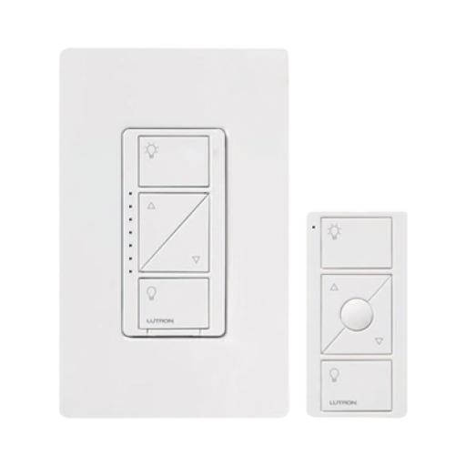 LUTRON CASETA WIRELESS (Caseta Wireless) Kit, Atenuador, control remoto PICO y tapa.