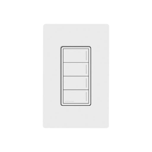 [LUTRONRADIORA3_RRSTHN4BSW] LUTRON RADIORA 3 (RadioRa3) Botonera Sunnata Blanco 3 escenas y 2 botones subir/bajar para Radio RA3, programe escenas diferentes en cada botón.