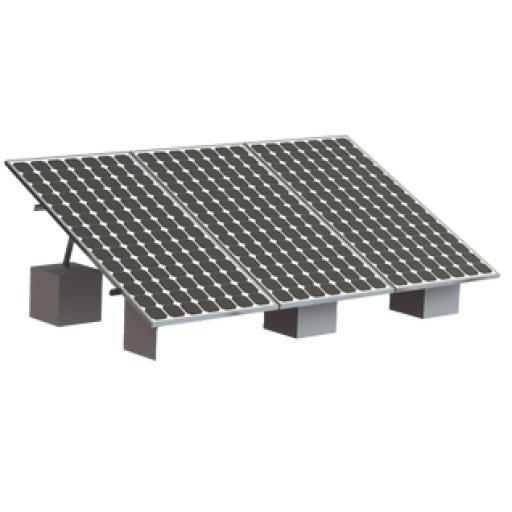 Epcom Montaje para 3 Panel Solar, Riel "8" de 4050mm para Módulos con Espesor de 35mm, Velocidad de Viento Máx. 136km/h (20° a 45°)