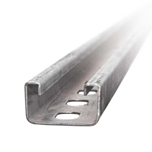 ANCLO Unicanal Perforado 4 X 2 cm X 3 m / Calibre 14 / Galvanizado Electrolítico.