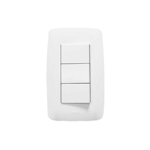 [JWJ_JTL-B72-10] JWJ Placa con 3 Interruptores Escalera /  127 V~60 Hz 10 A/ 1 Modulo.