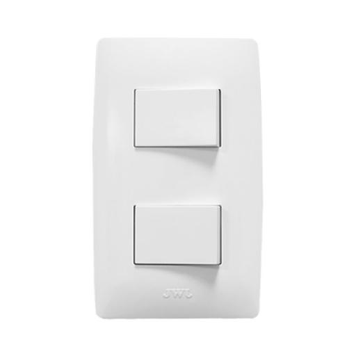[JWJ_JTL-B72-40] JWJ Placa con 2 Interruptores Escalera /  127 V~60 Hz 10 A/ 1 Modulo. 