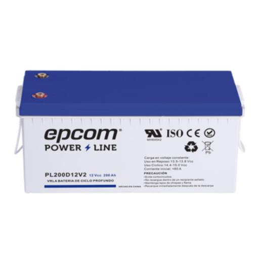 Epcom Batería 12 Vcc / 200 Ah / UL / Tecnología AGM-VRLA / Ciclo profundo / Para uso en aplicaciones fotovoltaicas y de emergencia  / Terminales T5