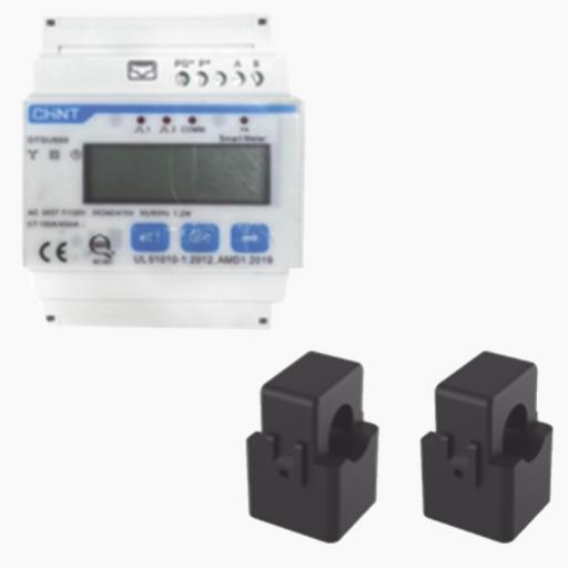 [HOYMILES_DTSU666/100A] HOYMILES DTSU666 (CT-2 × 100A) Medidor de consumo para equipos Hoymiles a 2 fases 220v, para función Zero Export, con 2 CTs de 100 A