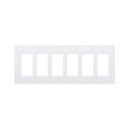[LUTRON_CW6-WH] Lutron Placa de pared 6 espacios, para atenuador (dimmer), switch ó control remoto PICO inalámbrico