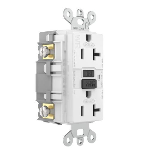 [HUBBELL_HUB-GFS-G5362-W] Hubbell Contacto GFCI 20 A 125 V / Resistente a Intemperie / A prueba de manipulaciones / Color Blanco (Nema 5-20R) / Grado Industrial.