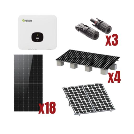 GROWATT Kit Solar Interconexion  / 10kW  220Vca / Inversor GROWATT / Montaje Incluido  