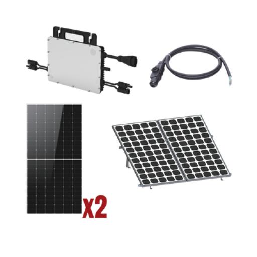 HOYMILES Kit Solar Interconexion  / 1kW  220Vca / Microinversores HOYMILES / Montaje Incluido  