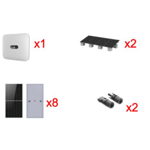 [HUAWEIFUSIONSOLAR_SUN20005KTKIT] HUAWEI FUSIONSOLAR Kit Solar Interconexion  / 5kW  220Vca / Inversor HUWAEI / Montaje Incluido  
