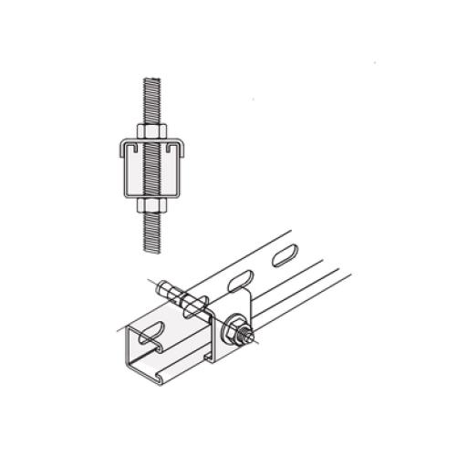 ANCLO Tope Unicanal  "U" para Tornillo de  3/8" ( 9.5 mm ).
