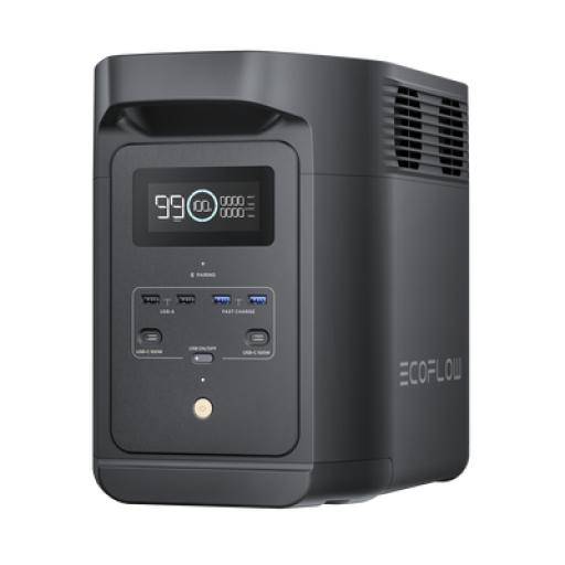 ECOFLOW Estación de Energía Portátil de 980Wh Litio LFP / 10 Puertos AC 500 W (Max. 1000W) / 2 USB-C 100W / Cargador de Coche 10A a 12.6V / Conectividad WiFi y Bluetooth (App) / Carga Solar 500W Max.
