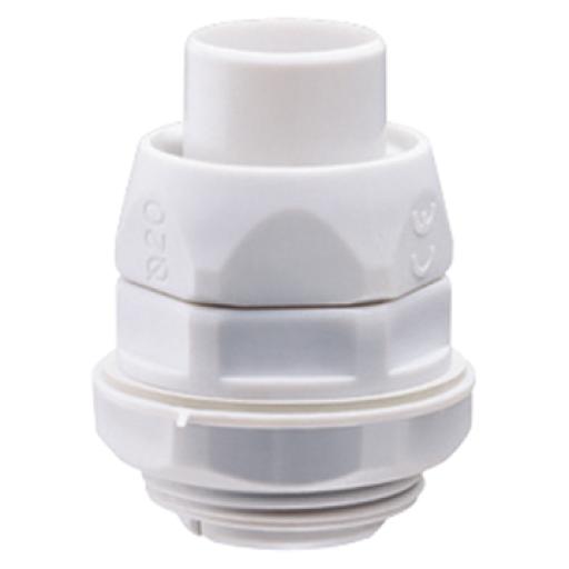 Gewiss Conector (Racor) de tubería flexible a caja, PVC Auto-Extinguible de 50 mm, IP55