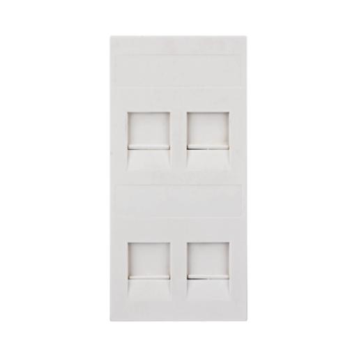 SIMON Módulo Color Blanco Con 4 Espacios para Jacks Keystone para Instalarse en la caja de Pavimento / (S76C/9)