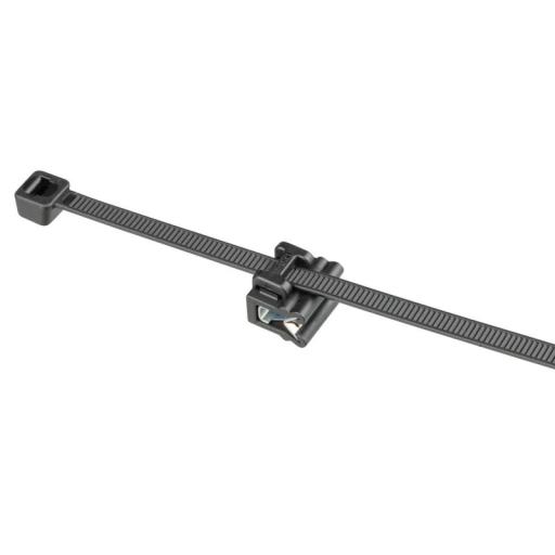 [PANDUIT_SVSA12-2S-C0] Panduit Cincho de Nylon 6.6 Solar Clip, 188mm largo x 14mm ancho, Color Negro, Exterior Resistente a Rayos UV, Paquete de 100pz