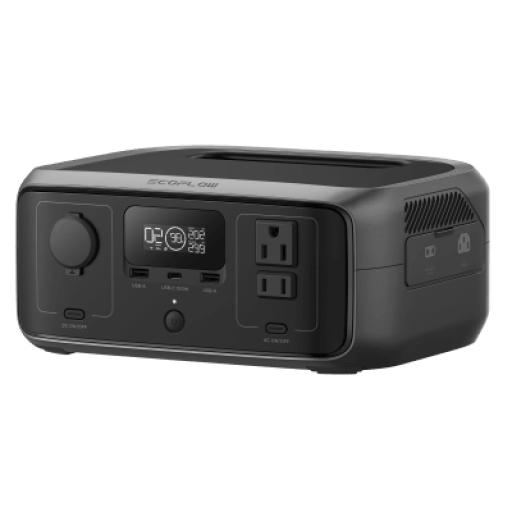 ECOFLOW EcoFlow River 3 | Estación de Energía Portátil 245Wh Litio LFP / 2 AC 300 W (Max. 550W) / 1 USB-C 100W / 2 USB -A 12W / Cargador de Coche 8A a 12 o 24V / Conectividad WiFi y Bluetooth (App) / Carga Solar 110W Max.