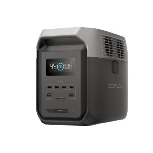 [ECOFLOW_EFD31500] ECOFLOW Estación de Energía Portátil Delta 3 1536Wh Litio LFP / 6 AC 1800 W (Max. 3600W) / 2 USB-C 100W / Capacidad para Aumentar Respaldo / Cargador de Coche 10A a 12.6V / Conectividad WiFi y Bluetooth (App) / Carga Solar 500W Max.