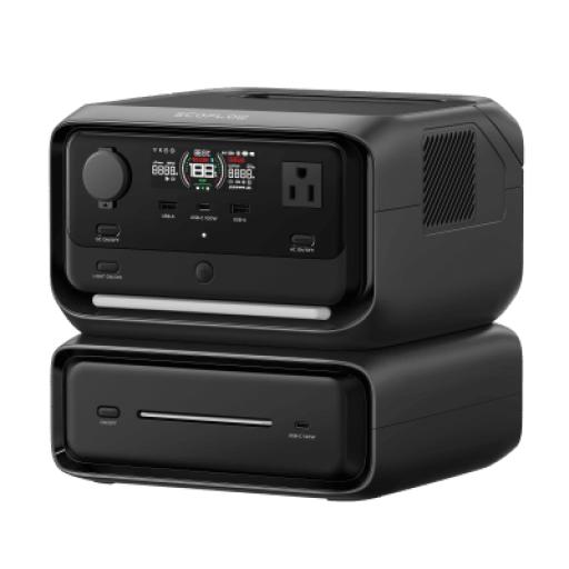 [ECOFLOW_EFR3MAX] ECOFLOW EcoFlow River 3 Plus | Estación de Energía Portátil 286Wh Litio LFP / 4 AC 800W (Max. 1600W) / 1 USB-C 100W / 3 USB -A 12W / Cargador de Coche 10A, 126W Max. / Conectividad WiFi y Bluetooth (App) / Carga Solar 220W Max.