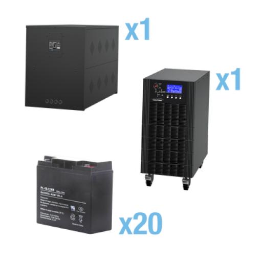 [CYBERPOWER_HSTP3T15K100P-5MIN] CyberPower UPS Trifásico de 15 kVA/15 kW, Topología Online Doble Conversión, Voltaje de 208/220 Vca de L-L, Respaldo de 5 Minutos al 100% de Carga, Incluye Módulo y Banco de Baterías