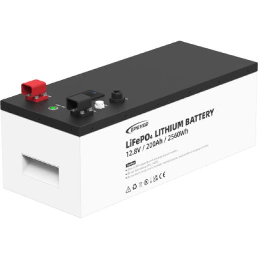 [EPEVER_LFP200EP128V2] EPEVER Batería de litio LiFeO4 12.8Vcc, 200Ah, 2.56Kwh, Pantalla LCD para Monitoreo Local, Carcasa Metálica