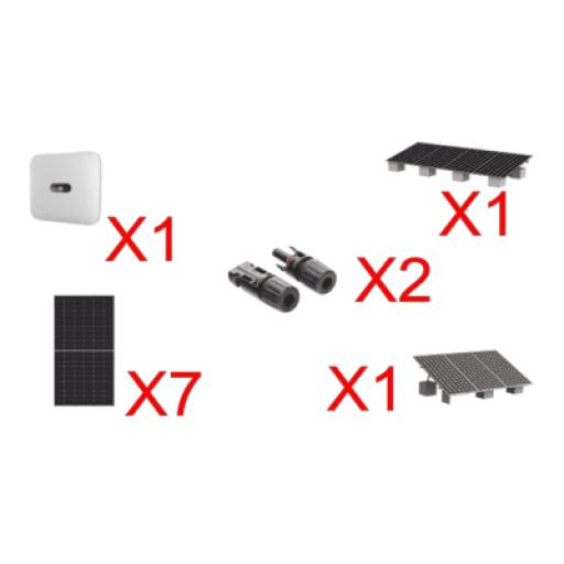 [HUAWEIFUSIONSOLAR_SUN20004KTKIT] HUAWEI FUSIONSOLAR Kit Solar Interconexion  / 4 kW  220Vca / Inversor HUAWEI/ Montaje Incluido  