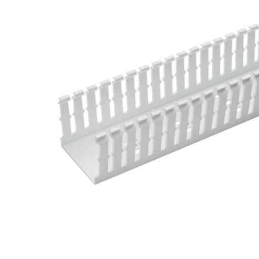 [PANDUIT_F3X4WH6] Panduit Canaleta Ranurada de PVC Sin Tapa, Tipo F, 82.6 mm de Ancho, 104.1 mm de Alto y 1.8 m de Largo, Color Blanco