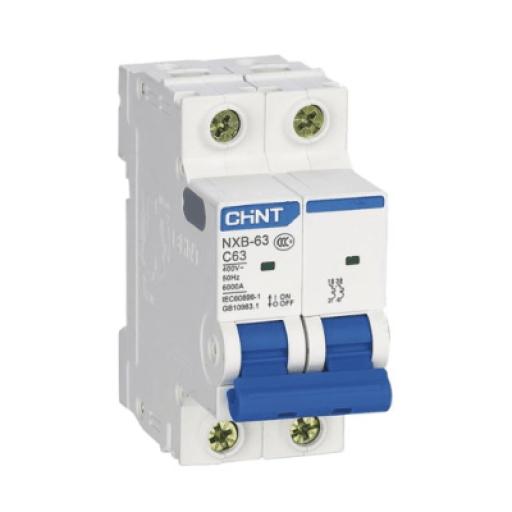 CHINT Pastilla para Riel Din, 2 Polos, 40 Amp, Vca:110/415v, 10kA, Catálogo: NXB632PC40, Serie: NXB-63.