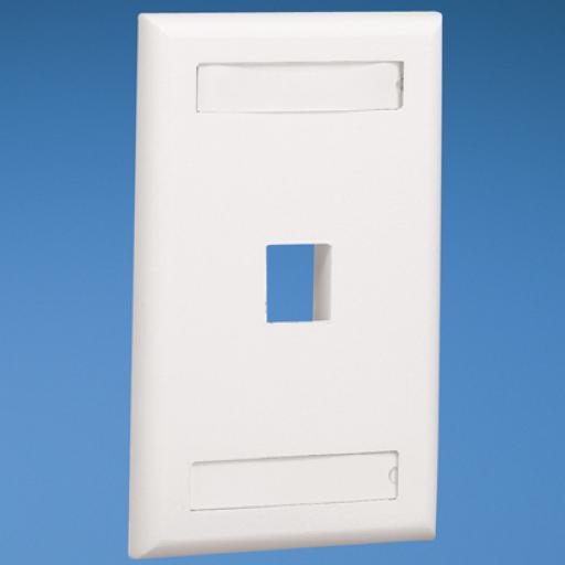 [PANDUIT_NK1FIWY] Panduit Placa de Pared Vertical, Salida Para 1 Puerto Keystone, Con Espacios Para Etiquetas, Color Blanco Mate