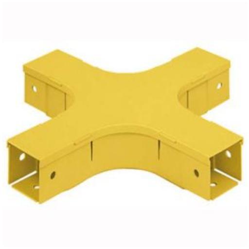 [PANDUIT_FFWC2X2LYL] Panduit Accesorio de 4 Vías Horizontal, Con Ángulos a 90º, Para Canaletas FiberRunner™ 2X2, Color Amarillo