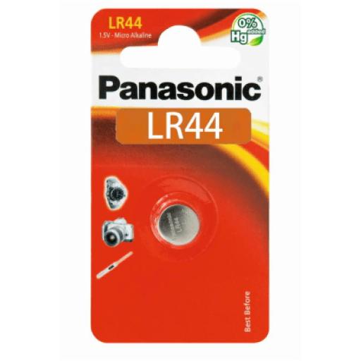 [PANASONIC_LR44PL] Panasonic Batería Alcalina tipo LR44 (de botón) de 1.5 V 110 mAh 