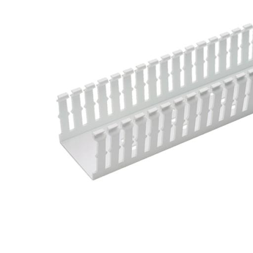 [PANDUIT_F1X2WH6] Panduit Canaleta Ranurada de PVC Sin Tapa, Tipo F, 32 mm de Ancho, 53.8 mm de Alto y 1.8 m de Largo, Color Blanco